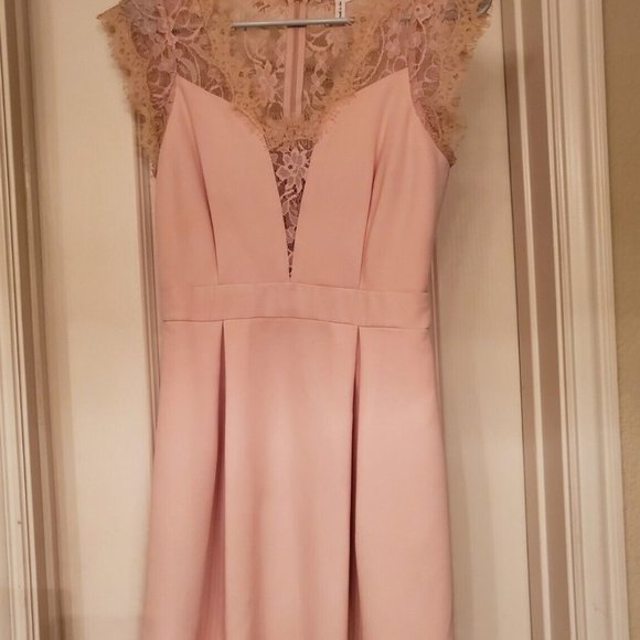 BCBG Generation Rose Smoke Lace Pleated Mini Dress Size 2 - Picture 16 of 16